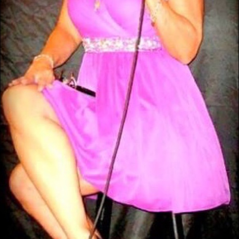 Cocktail Dress- Purple. Pretty detail.